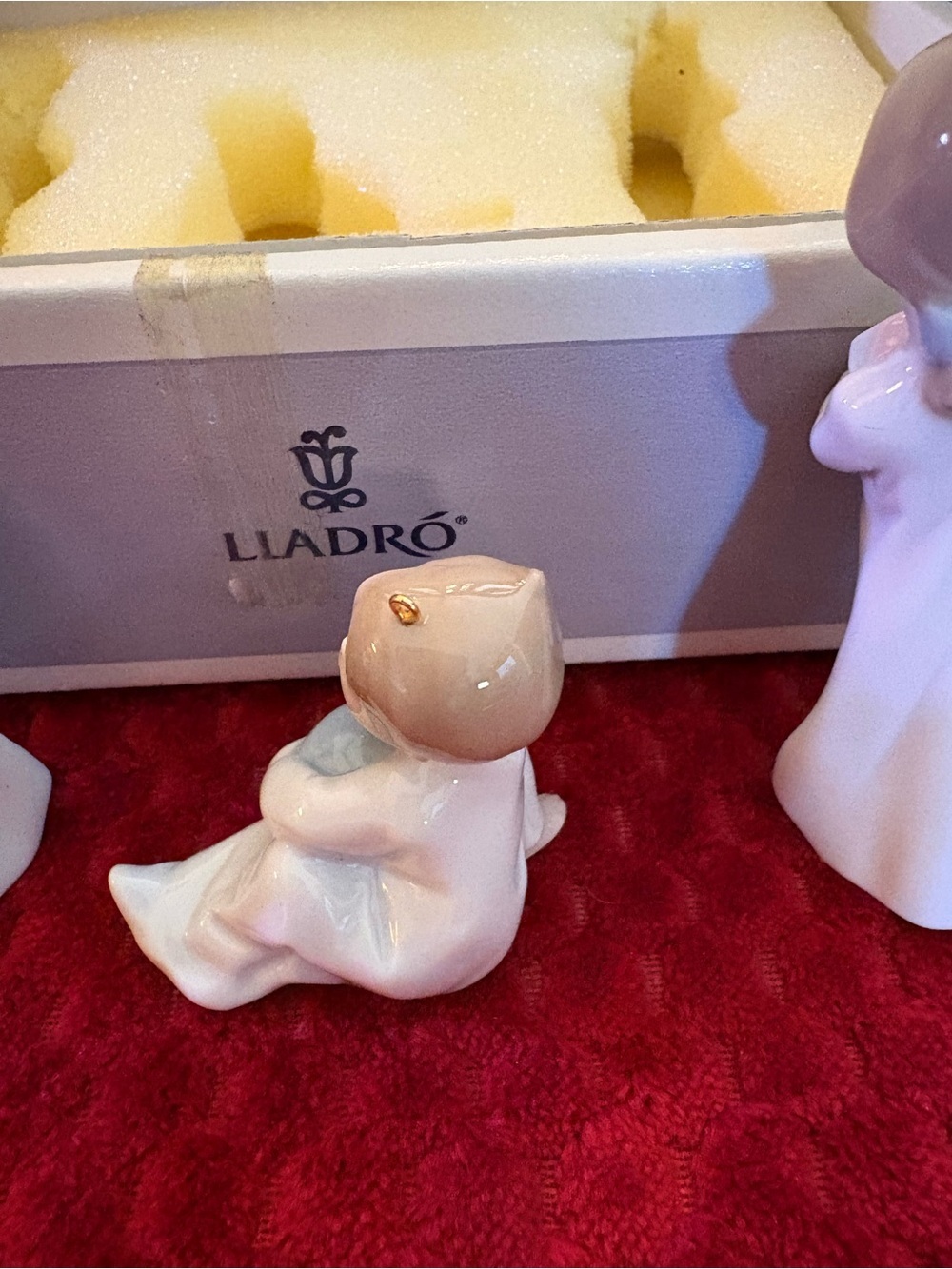 Lladró Christmas Morning Mini Bell Ornament Set #5940 Porcelain 3pc Set w/ Box - Picture 9 of 15